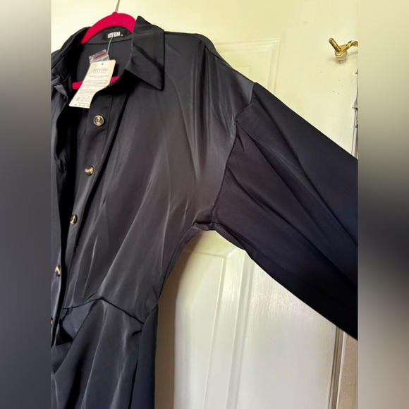 NWT gorgeous navy blue shirt dress, women’s size L - Picture 6 of 8